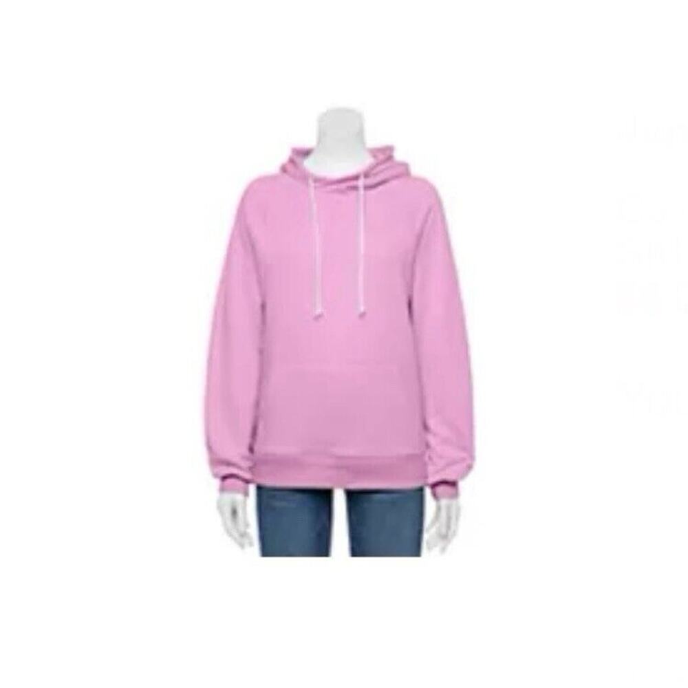 SO Orchid Core Raglan Long Sleeve Juniors French Terry Pullover Hoodie Size L
